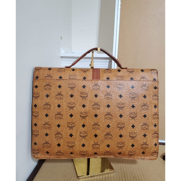 Authentic MCM Cognac Vintage Briefcase Bag - Picture 5 of 7